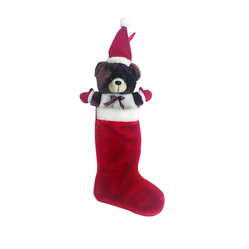 Custom Holiday Plush Christmas Bear Socks Wholesale