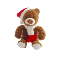 Custom Holiday Plush Christmas Bear Toys With Hat And Scarf